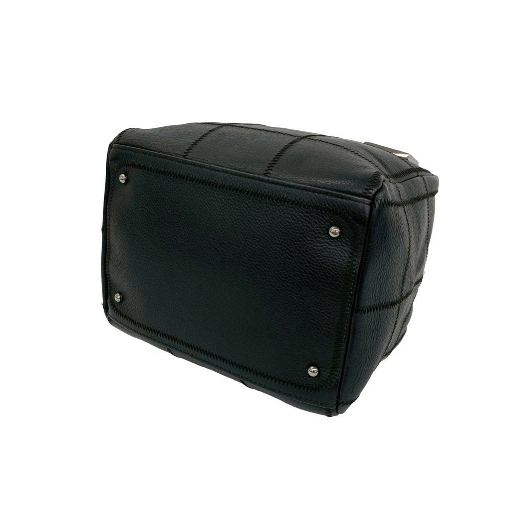 Chanel With Card Choco Bar Caviar Leather Mini Boston Bag Black — view 8