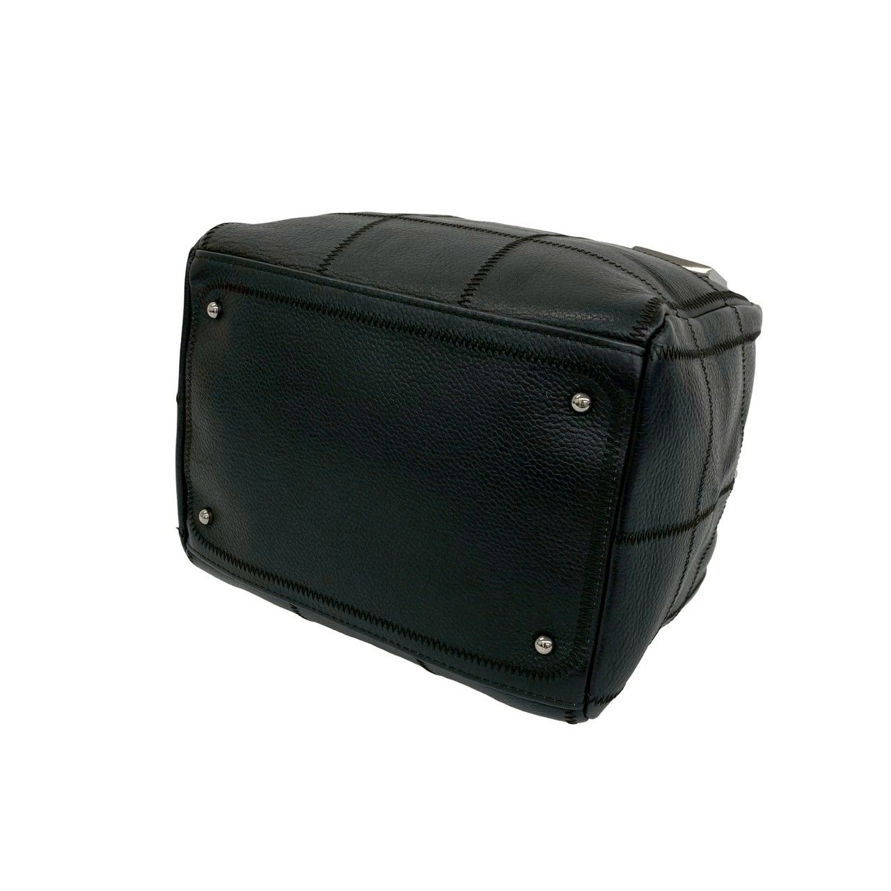 Chanel With Card Choco Bar Caviar Leather Mini Boston Bag Black — view 8
