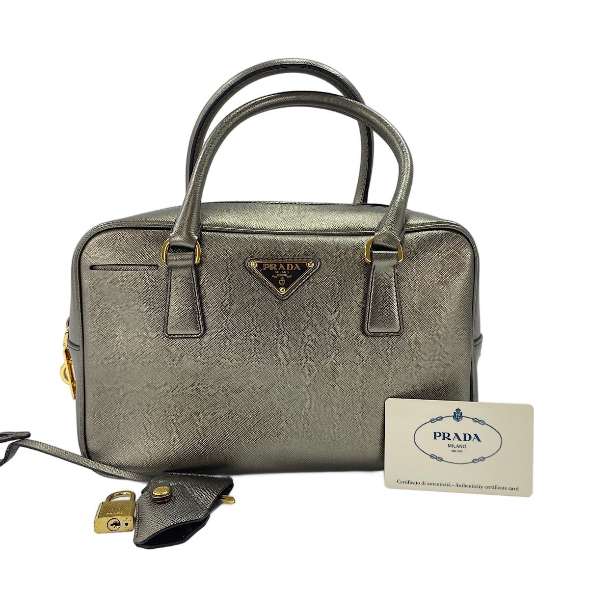Prada Handbag Saffiano Gold