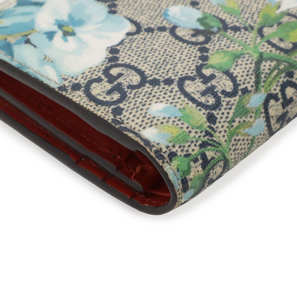 Gucci GG Blue Mus Supreme Compact Wallet Bifold Flower Floral Pattern Multi — view 3
