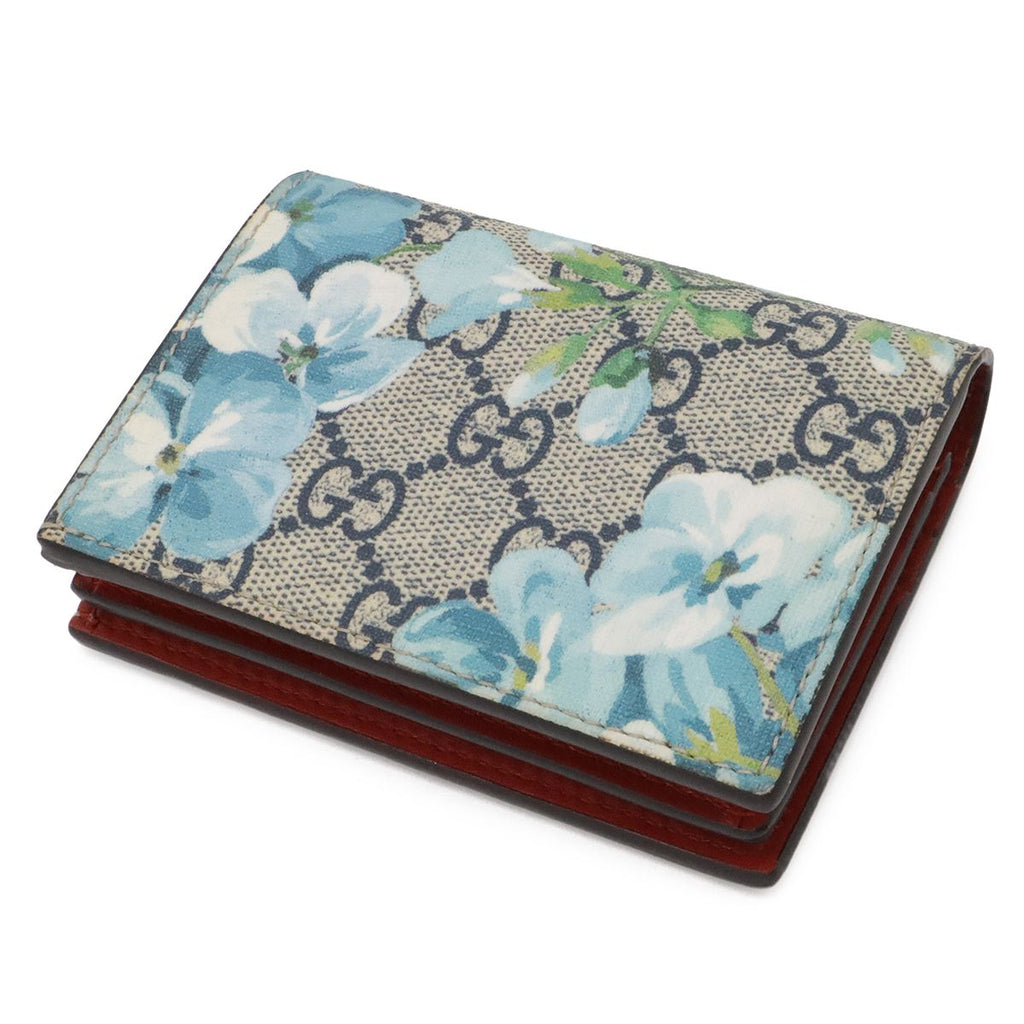 Gucci GG Blue Mus Supreme Compact Wallet Bifold Flower Floral Pattern Multi — view 2
