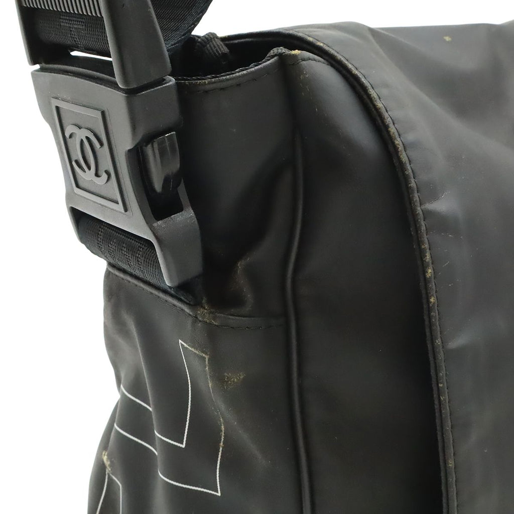 Chanel Sports Line CC Logo Messenger Bag Crossbody Rubber Coating Black — view 6