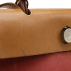 Hermes Herbag Zip PM 2-Way Shoulder Bag Toile Officier Leather Red Pouch — view 9