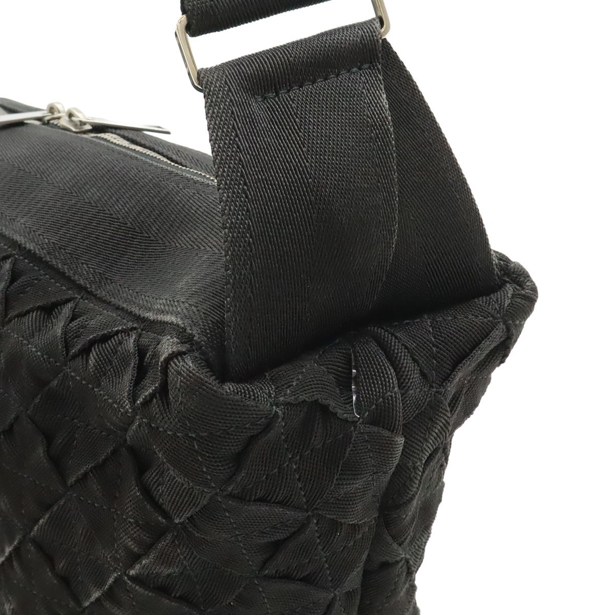 Bottega Veneta Intrecciato Webbing Shoulder Bag Canvas Black — view 4