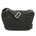 Bottega Veneta Intrecciato Webbing Shoulder Bag Canvas Black