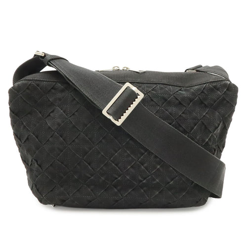 Bottega Veneta Intrecciato Webbing Shoulder Bag Canvas Black
