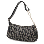 Dior Trotter Shoulder Bag Canvas Leather Navy Silver — view 2