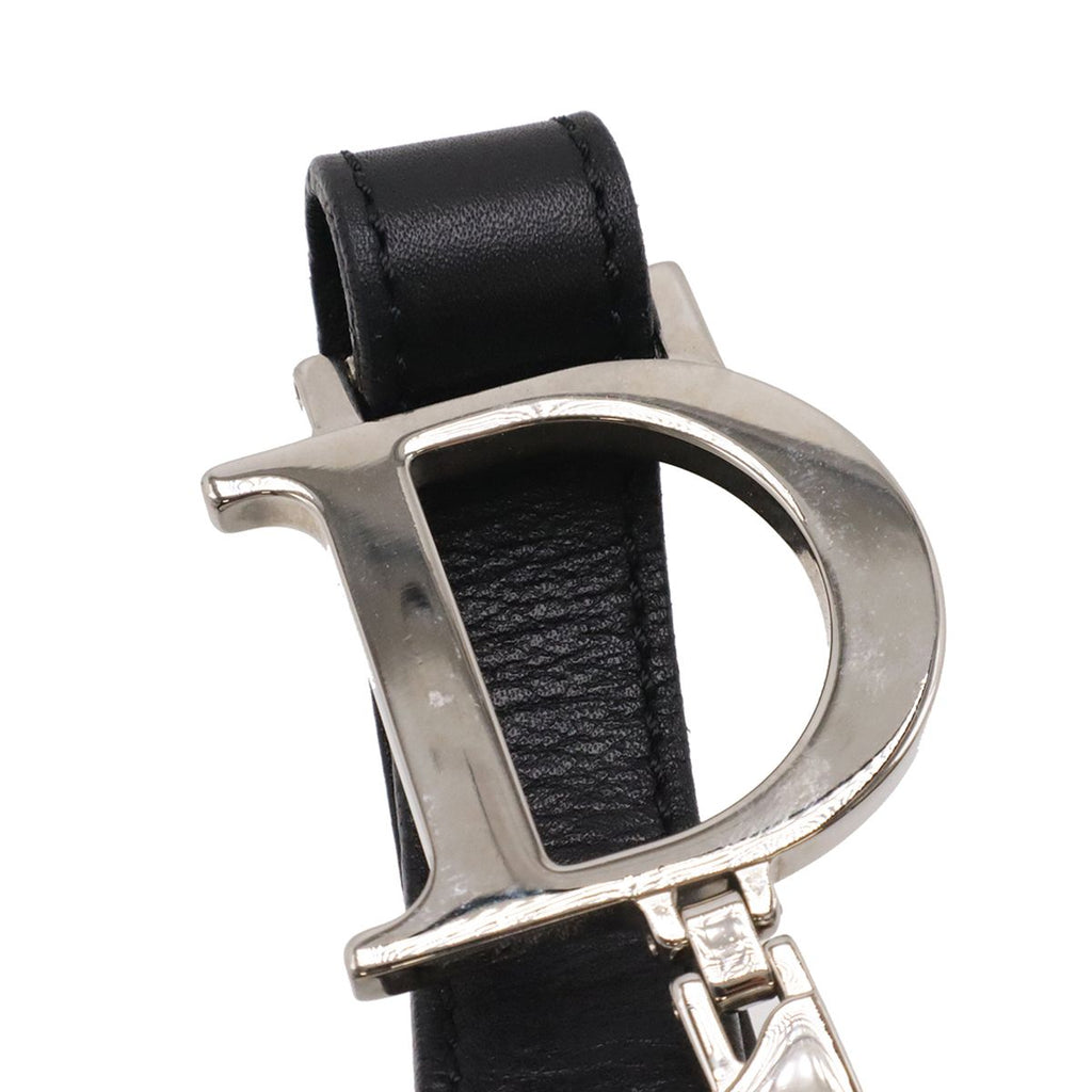 Dior Trotter Shoulder Bag Canvas Leather Navy Silver — view 5
