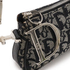 Dior Trotter Shoulder Bag Canvas Leather Navy Silver — view 4