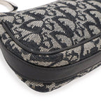 Dior Trotter Shoulder Bag Canvas Leather Navy Silver — view 3