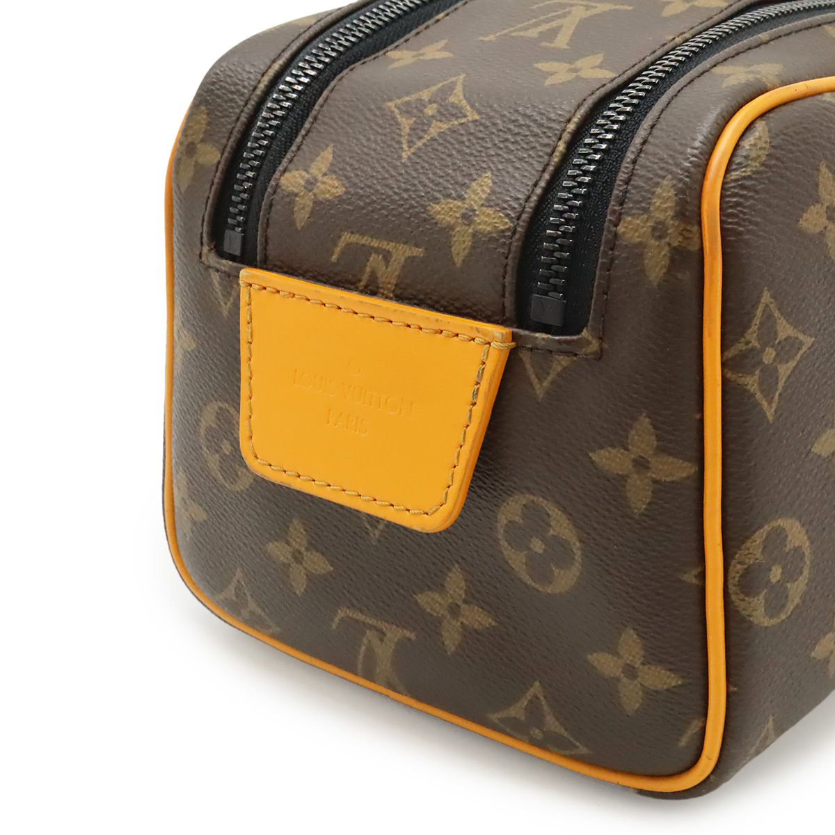 Louis Vuitton Monogram Macassar Dopp Kit Clutch Handbag Pouch Saffron Yellow — view 7