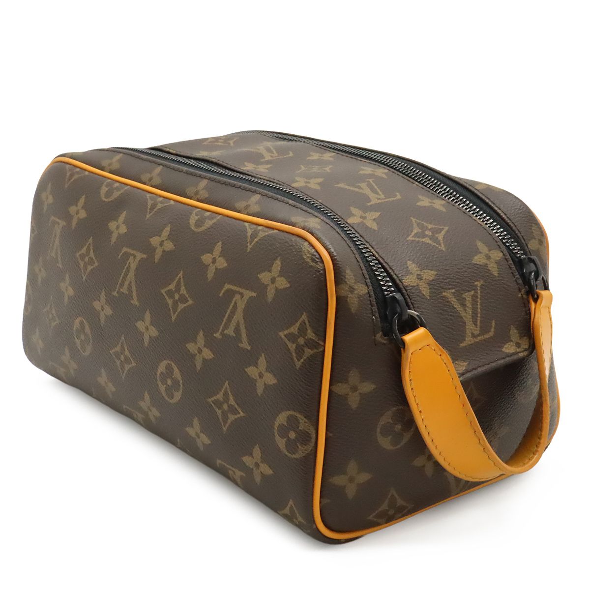 Louis Vuitton Monogram Macassar Dopp Kit Clutch Handbag Pouch Saffron Yellow — view 2