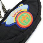 Gucci Terry Cloth Patch Belt Bag 2-Way Backpack Patchwork Nylon Black — view 6