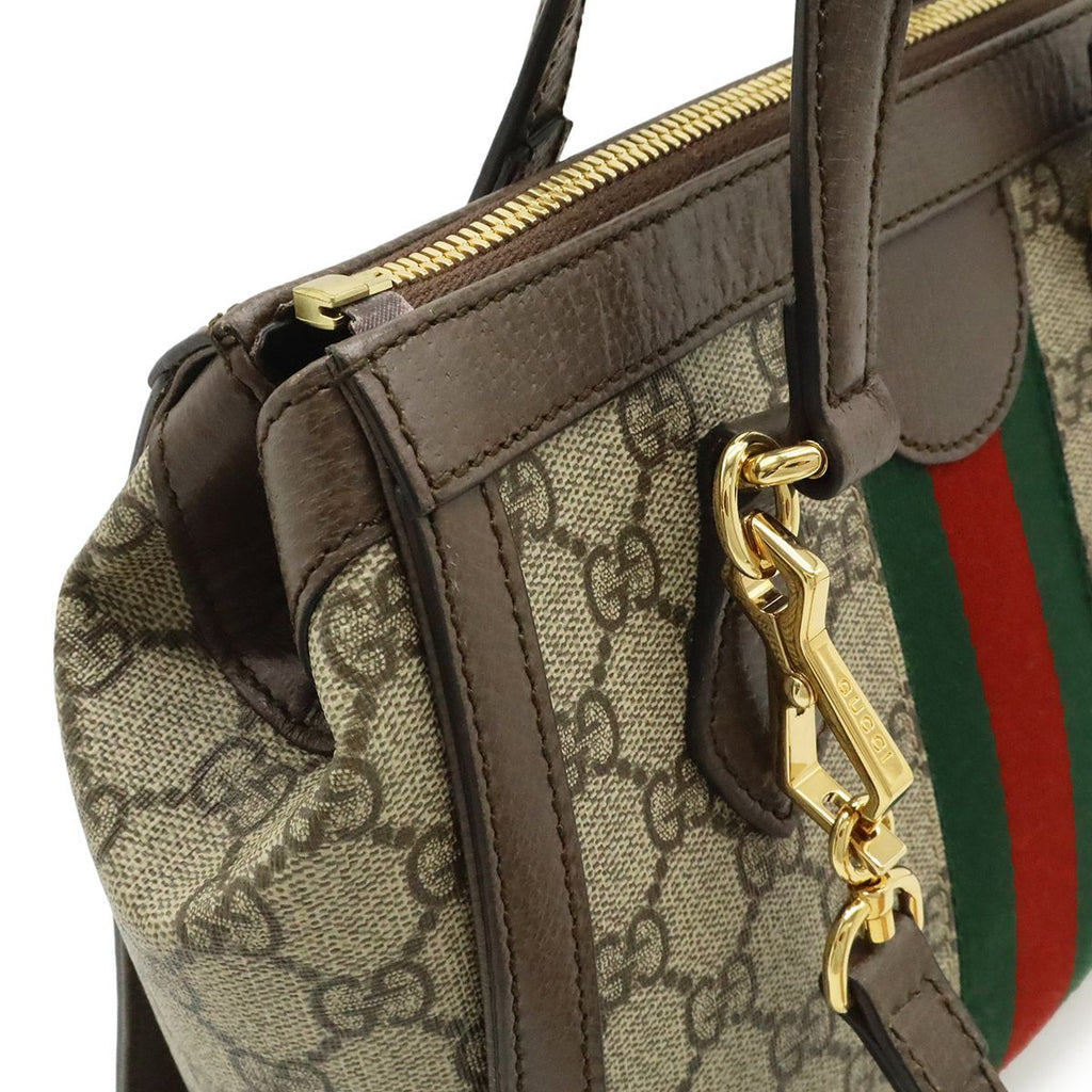 Gucci Ophidia GG Supreme Small Tote 2-Way Shoulder Bag Leather Beige Mocha Brown — view 4