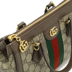 Gucci Ophidia GG Supreme Small Tote 2-Way Shoulder Bag Leather Beige Mocha Brown — view 6