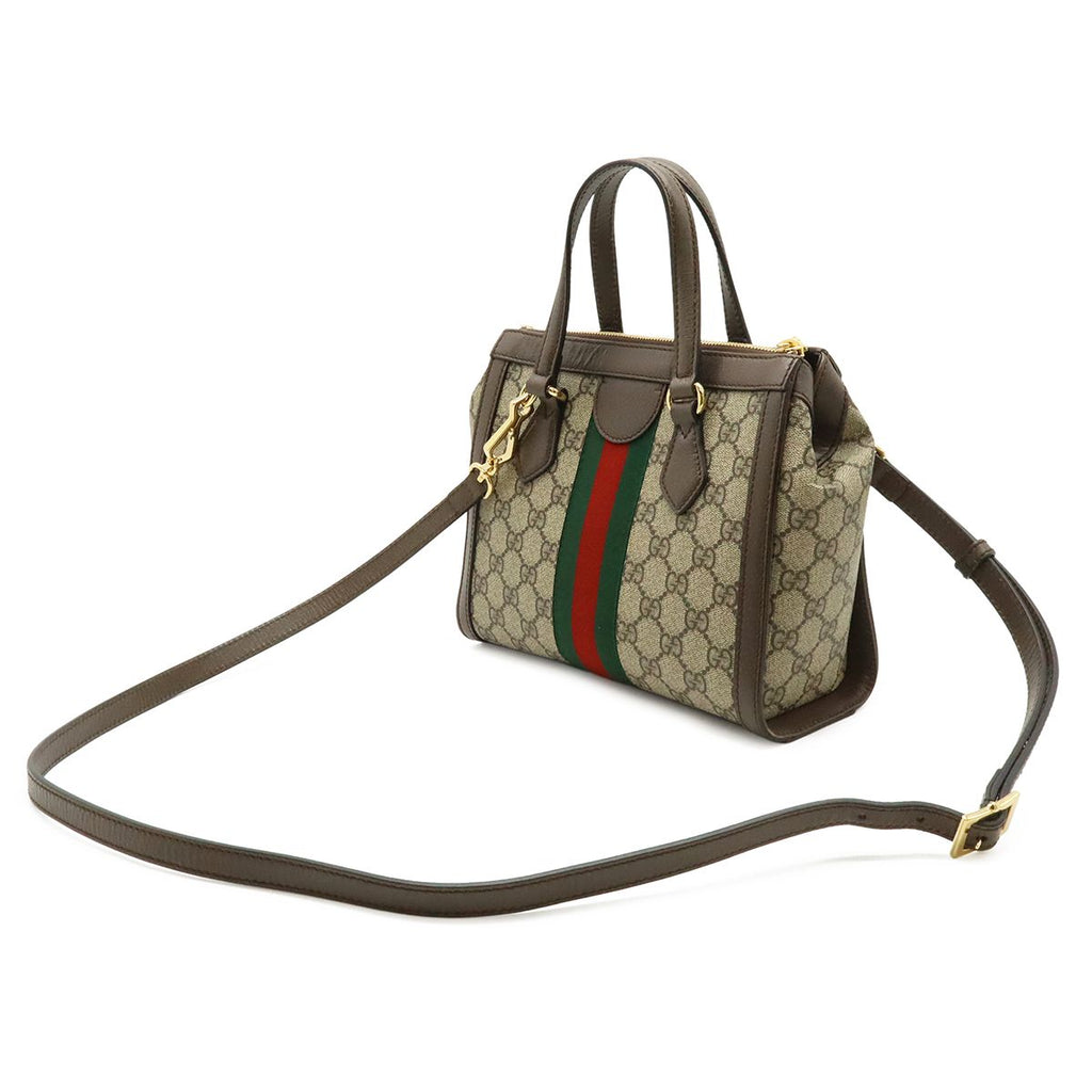 Gucci Ophidia GG Supreme Small Tote 2-Way Shoulder Bag Leather Beige Mocha Brown — view 2