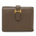 Hermes Bearn Compact Bifold Wallet Veau Epsom Etoupe Gray Ju Kei Gold