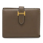 Hermes Bearn Compact Bifold Wallet Veau Epsom Etoupe Gray Ju Kei Gold