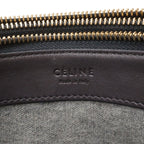 Celine Trio Large Shoulder Bag Pochette Crossbody Pouch Leather Gray Gold — view 8