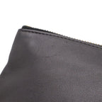 Celine Trio Large Shoulder Bag Pochette Crossbody Pouch Leather Gray Gold — view 4