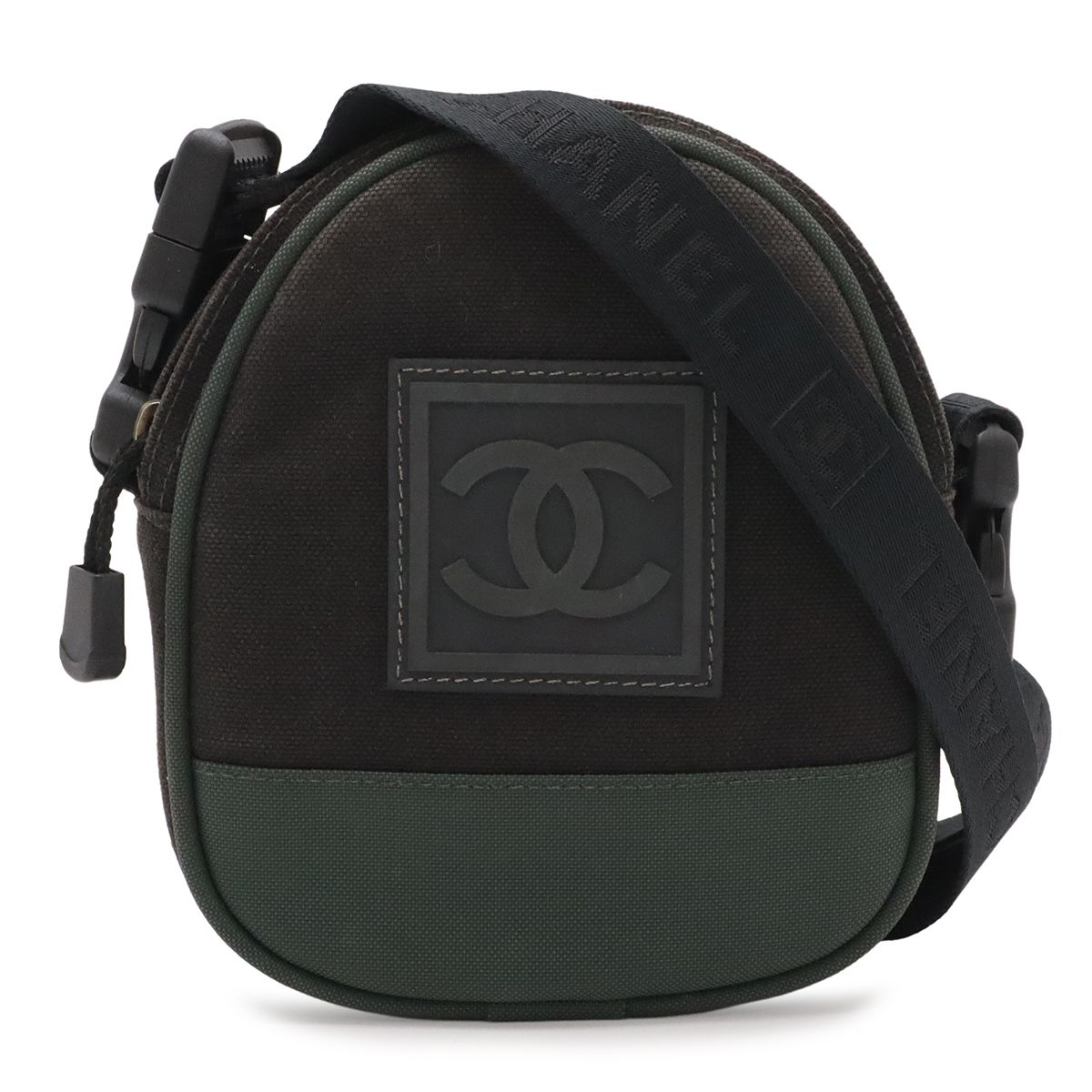 Chanel Sports Line CC Logo Shoulder Bag 2-Way Waist Pouch Nylon Ivory Black