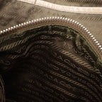 Prada Nappago Full Gather Shoulder Bag Crossbody 2-Way Tote Leather Beige Silver — view 8