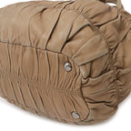Prada Nappago Full Gather Shoulder Bag Crossbody 2-Way Tote Leather Beige Silver — view 3