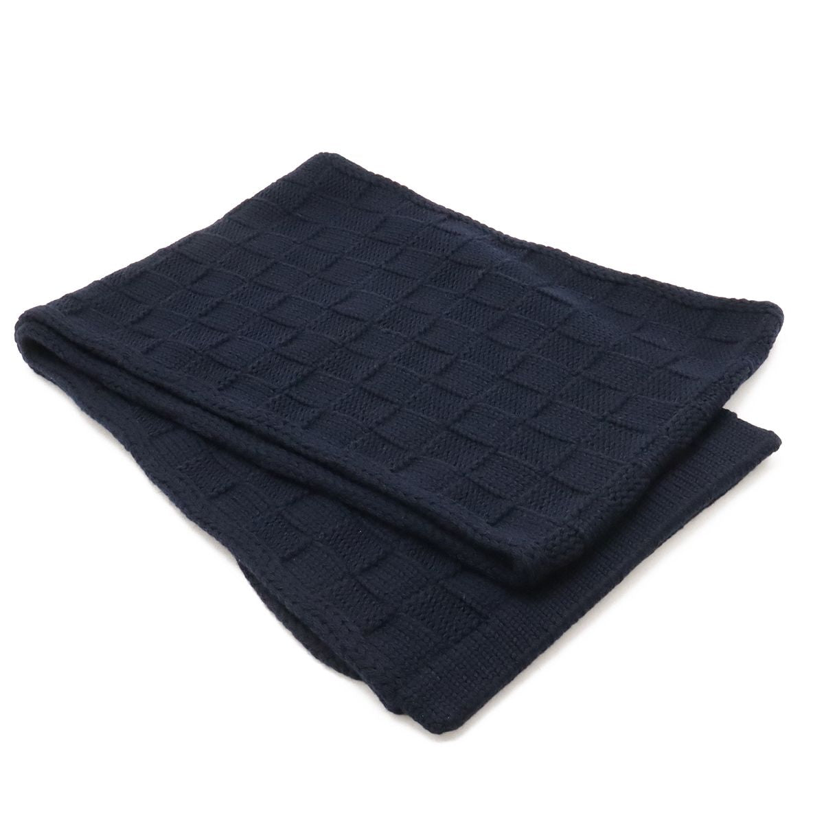 Louis Vuitton Scarf Damier Snug Embroidery Wool Navy — view 2