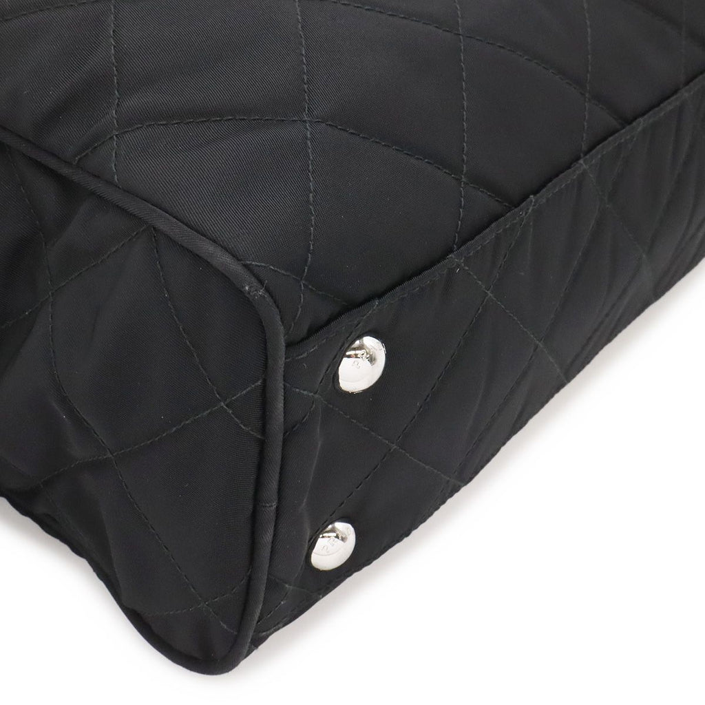 Prada Impuntu Chain Shoulder Bag Nylon Nero Black Silver Domestic Purchase — view 3