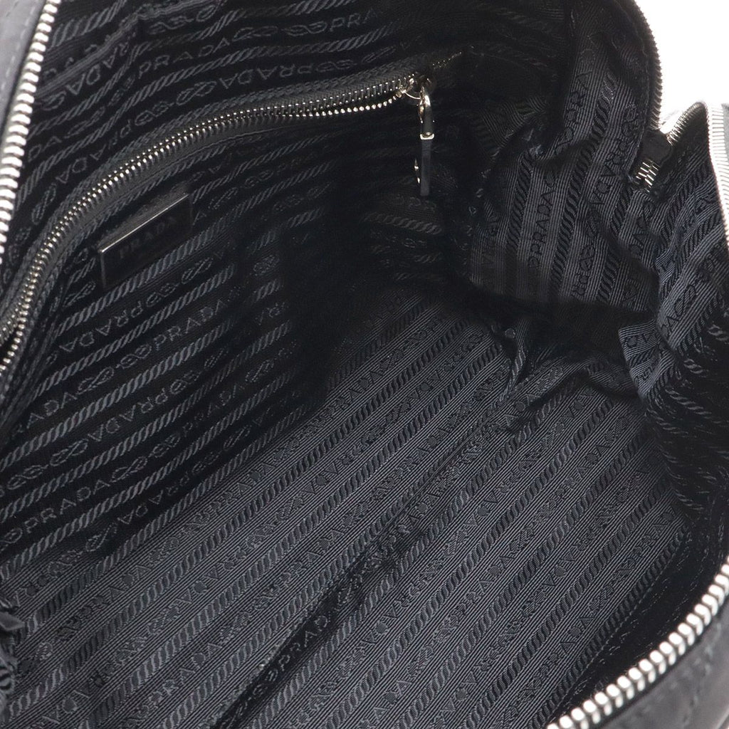 Prada Impuntu Chain Shoulder Bag Nylon Nero Black Silver Domestic Purchase — view 7
