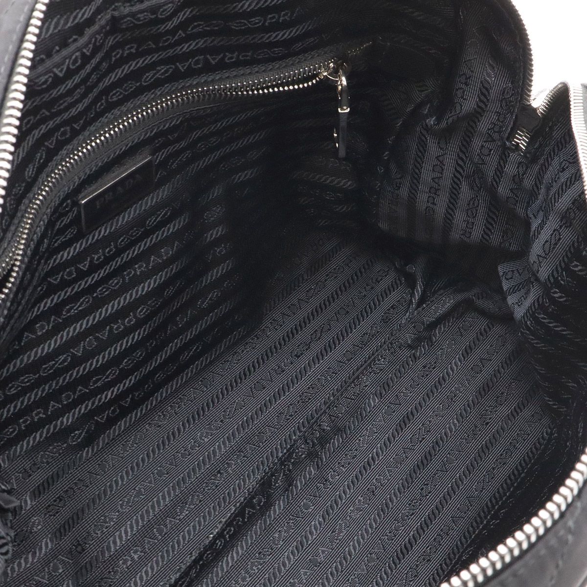 Prada Impuntu Chain Shoulder Bag Nylon Nero Black Silver Domestic Purchase — view 7