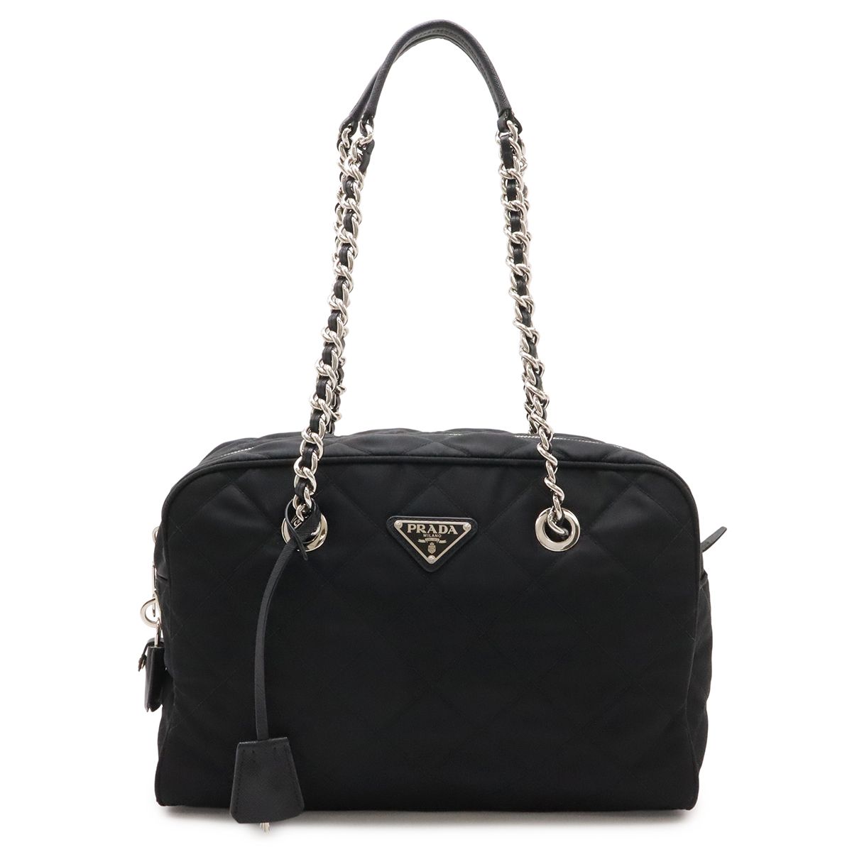 Prada Impuntu Chain Shoulder Bag Nylon Nero Black Silver Domestic Purchase