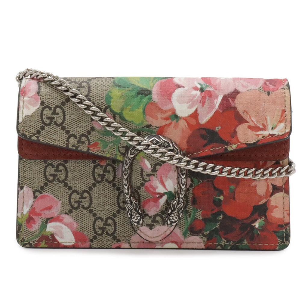 Gucci Dionysus GG Blue Musu Super Mini Bag Chain 2-Way Clutch Tiger Head Beige