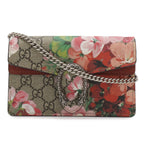 Gucci Dionysus GG Blue Musu Super Mini Bag Chain 2-Way Clutch Tiger Head Beige