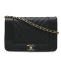 Chanel Mademoiselle Vintage Stitch Chez Blanc Chain Wallet Shoulder Bag Caviar
