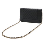 Chanel Mademoiselle Vintage Stitch Chez Blanc Chain Wallet Shoulder Bag Caviar — view 2