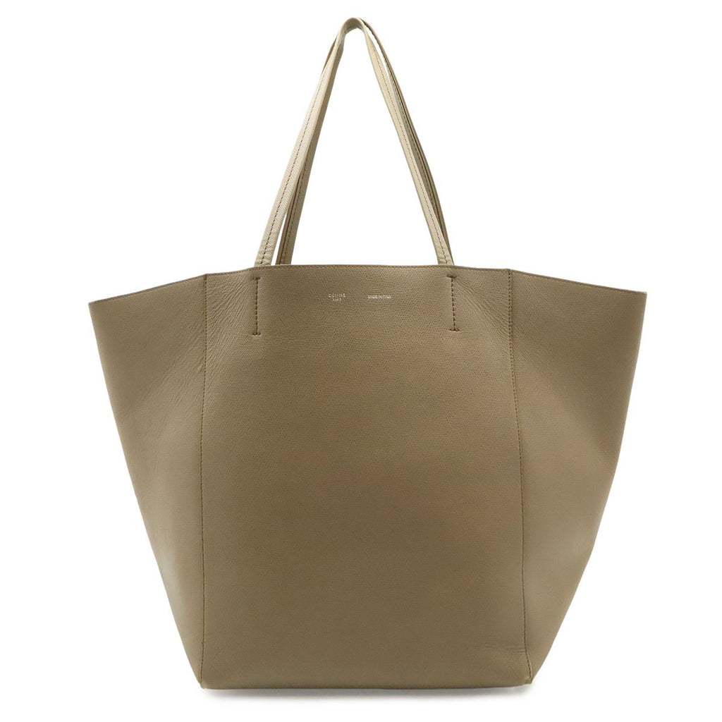 Celine Cabas Phantom Belt Tote Large Shoulder Bag Leather Gray