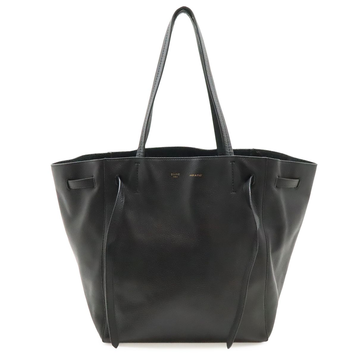 Celine Cabas Phantom Small Tote Shoulder Semi Leather Black