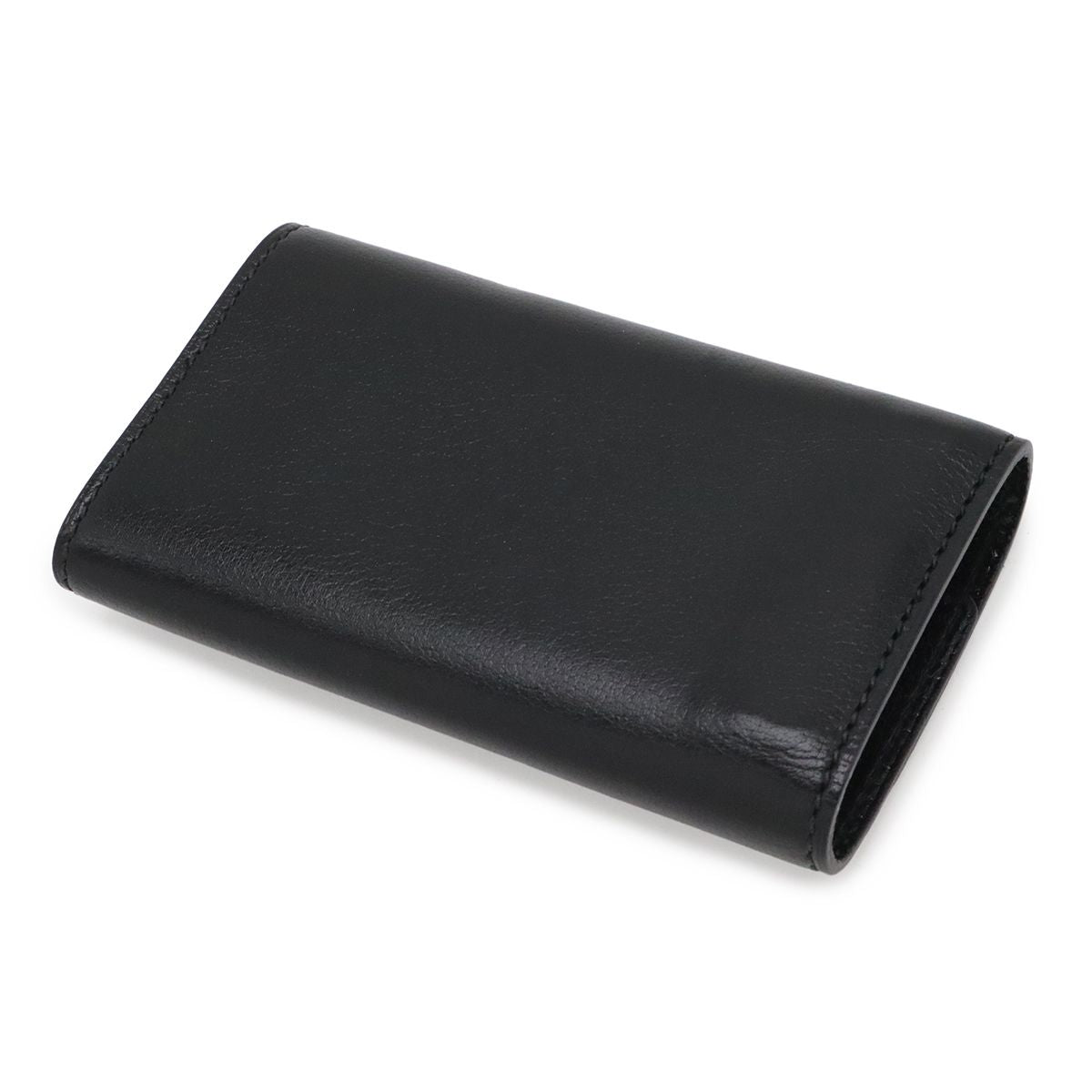 Hermes Series Etui Cles 6 Key Case Box Calf Leather Black Silver Key Holder — view 2