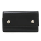Hermes Series Etui Cles 6 Key Case Box Calf Leather Black Silver Key Holder