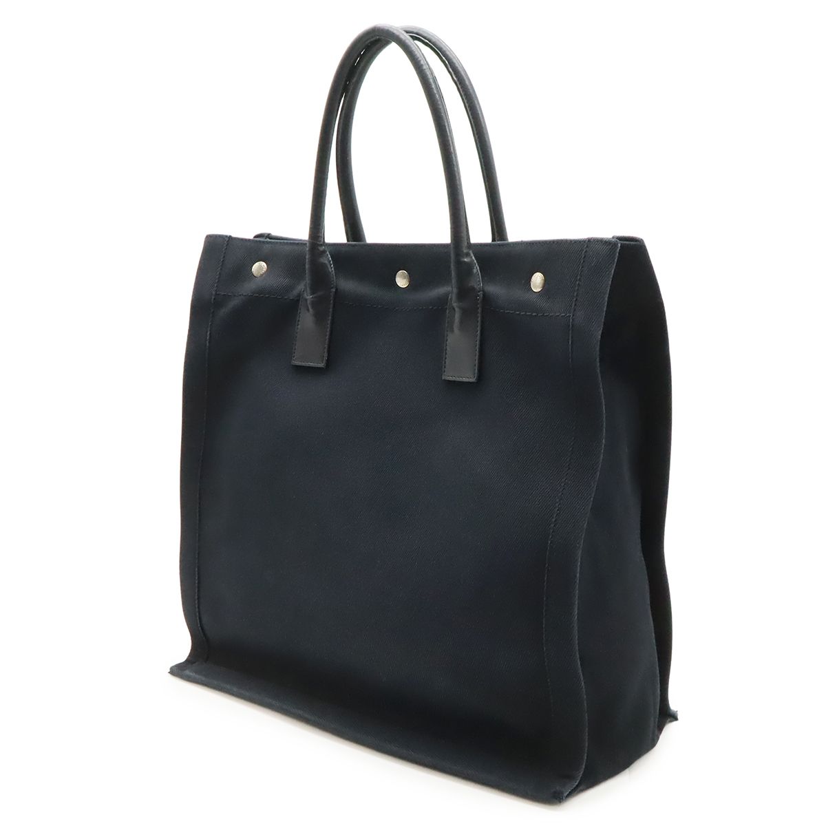 Saint Laurent Paris YSL Yve Gauche Rive Tote Canvas Leather Black — view 2