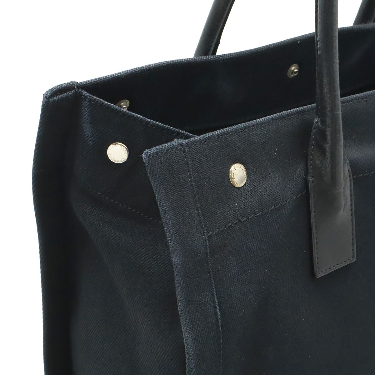 Saint Laurent Paris YSL Yve Gauche Rive Tote Canvas Leather Black — view 7