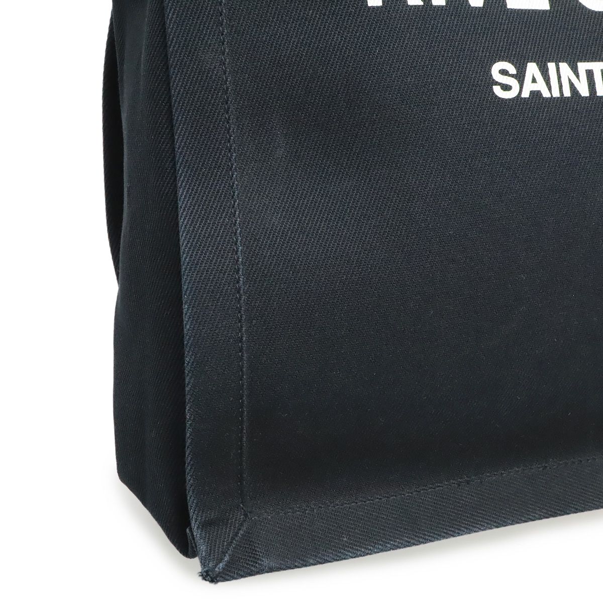 Saint Laurent Paris YSL Yve Gauche Rive Tote Canvas Leather Black — view 9
