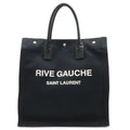 Saint Laurent Paris YSL Yve Gauche Rive Tote Canvas Leather Black