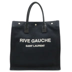 Saint Laurent Paris YSL Yve Gauche Rive Tote Canvas Leather Black