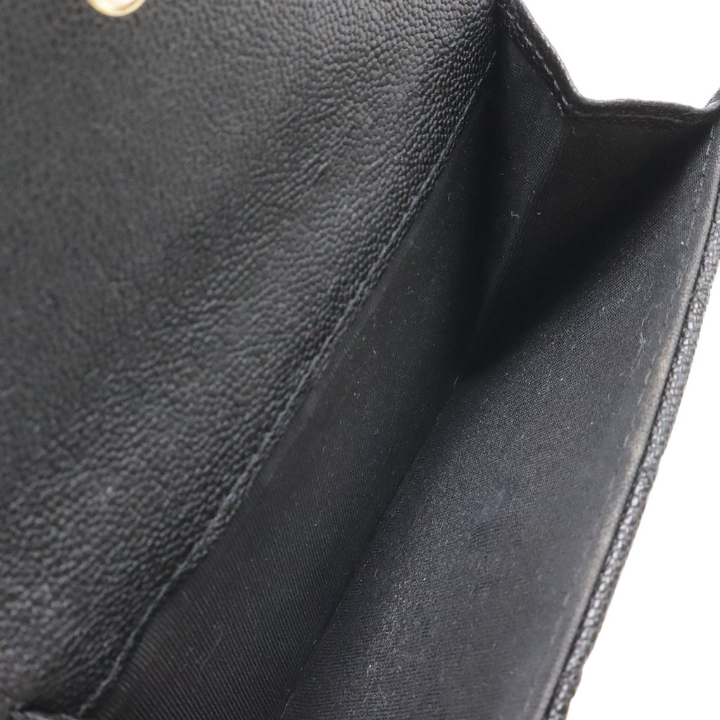 Chanel Boy Quilted CC Logo Small Flap Wallet Trifold Caviar Leather Black Gold — view 7