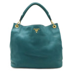 Prada Shoulder Bag Leather Green Gold