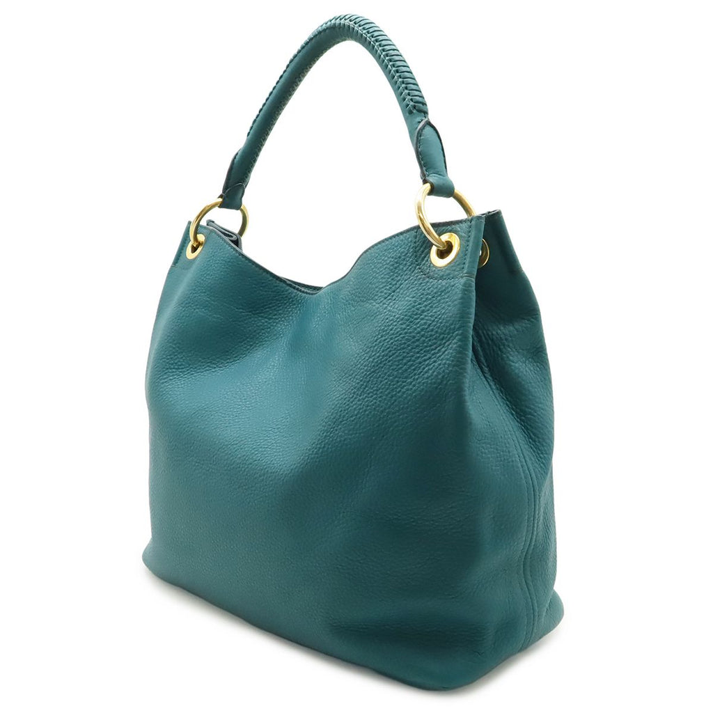 Prada Shoulder Bag Leather Green Gold — view 2