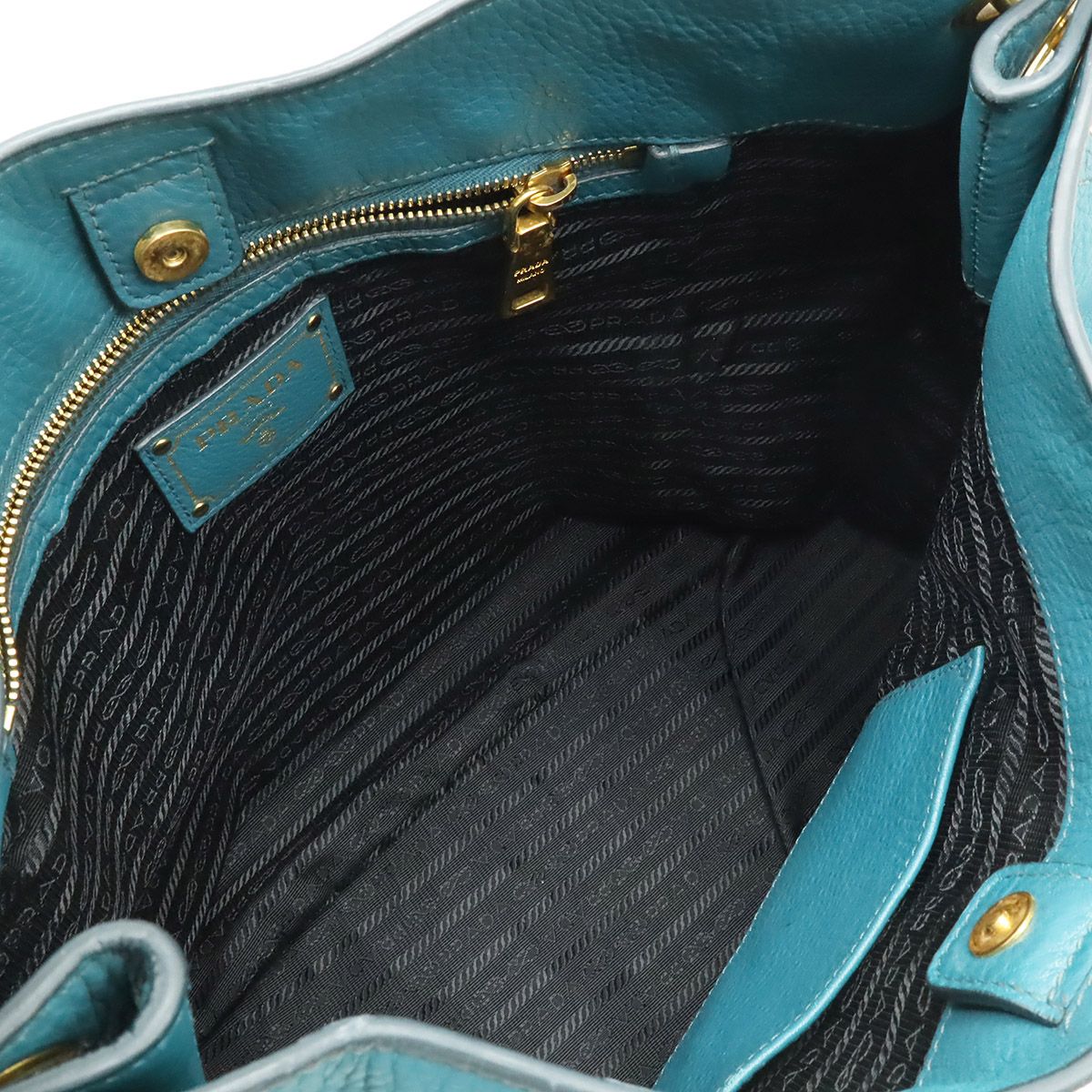 Prada Shoulder Bag Leather Green Gold — view 6