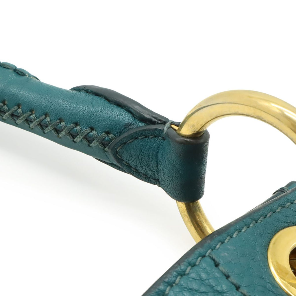 Prada Shoulder Bag Leather Green Gold — view 7